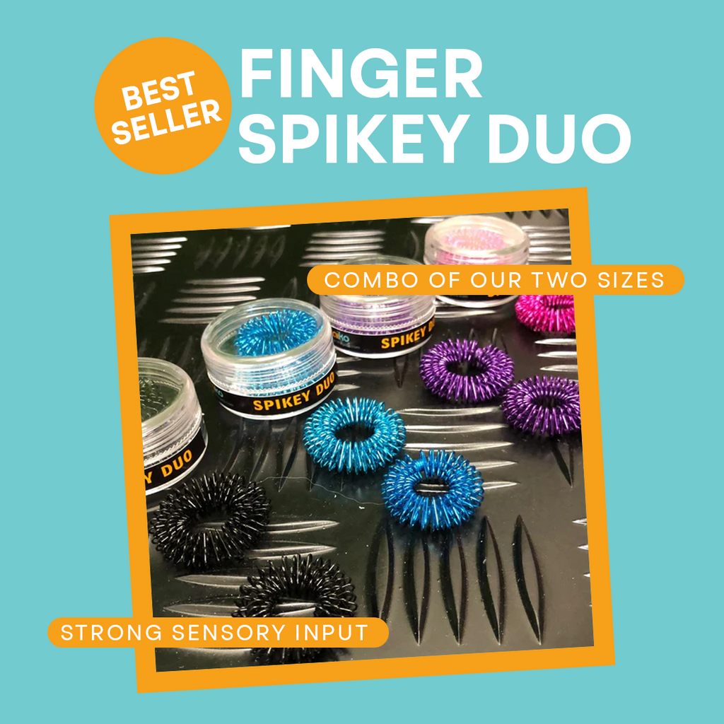 Kaiko Finger Spikey Duo Purple - Sensory Fidget Rings for Regulation