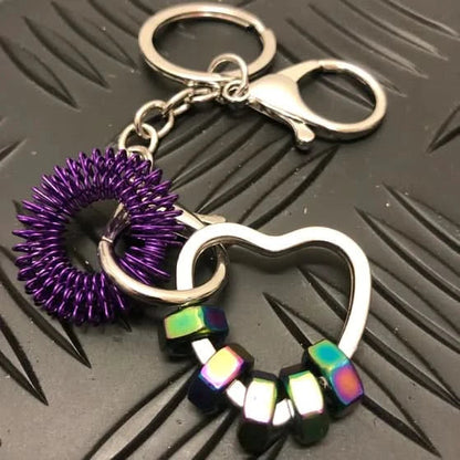 Kaiko Fidgets Silver Keyring - Sensory Fidget Accessory for Balance