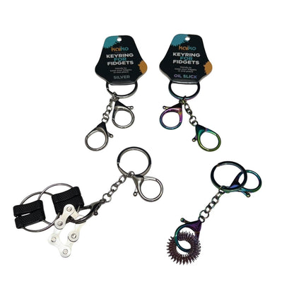 Kaiko Fidgets Silver Keyring - Sensory Fidget Accessory for Balance