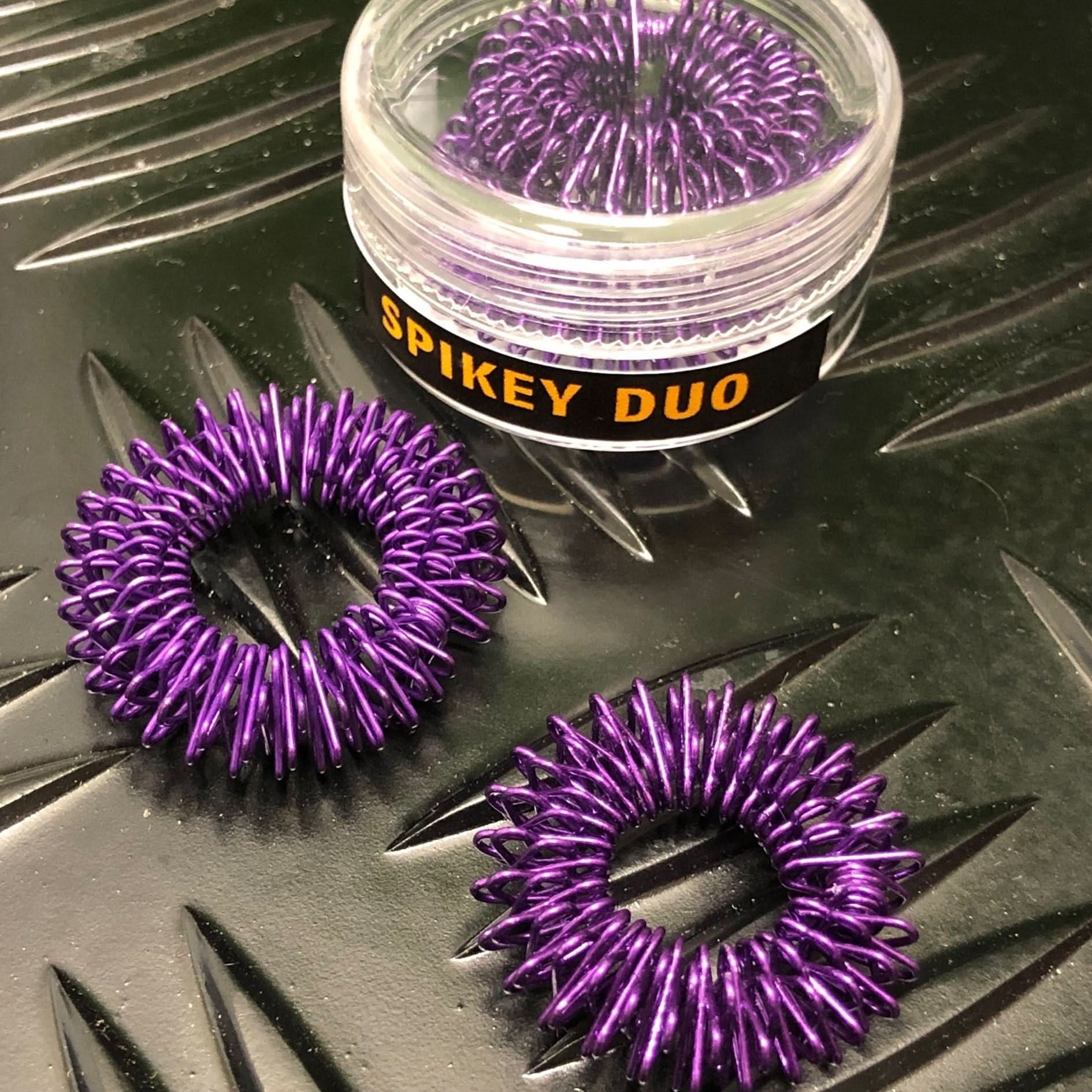 Kaiko Finger Spikey Duo purple sensory fidget rings for fingers providing tactile balance