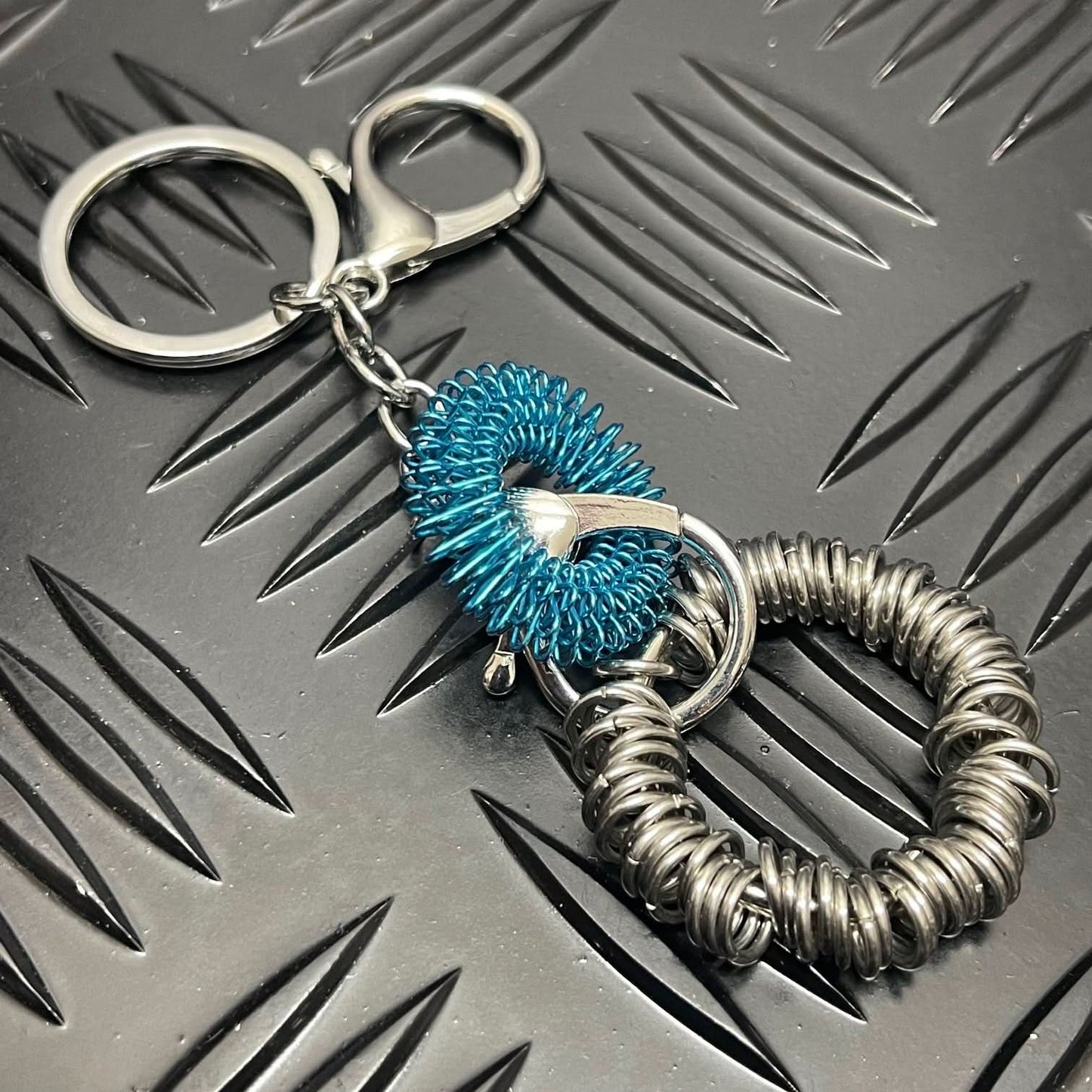 Kaiko Fidgets Silver Keyring - Sensory Fidget Accessory for Balance