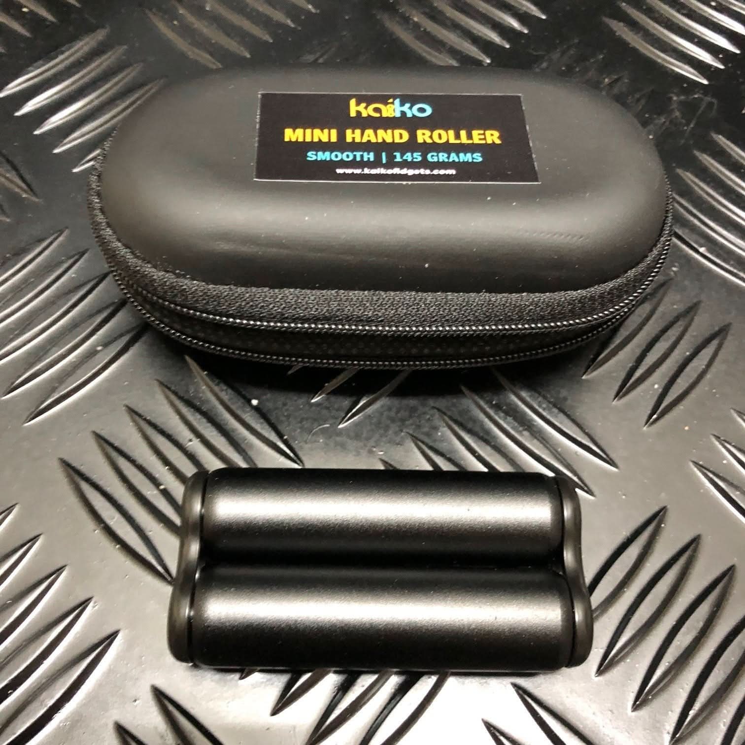 Kaiko 145g Mini Hand Roller in smooth black with carry case for sensory balance and focus