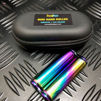 Kaiko 145g Mini Hand Roller in Smooth Oil Slick finish with black carry case for sensory balance